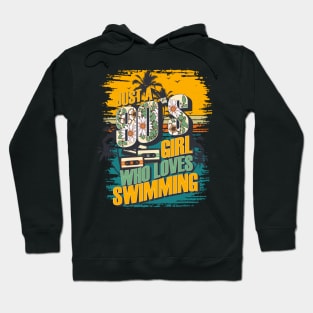 Just a 90s girl who loves swimming Vintage gift ideas Hoodie